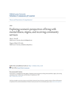 Exploring women`s perspectives of living with mental illness, stigma