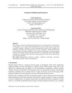 Strategies of Multinational Enterprises