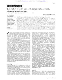 Survival of children born with congenital anomalies