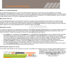 Annotated Bibliographies