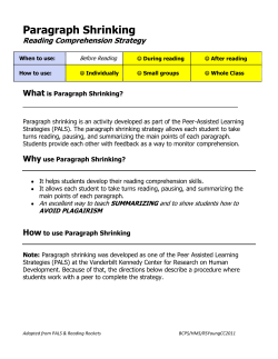 How to use Paragraph Shrinking