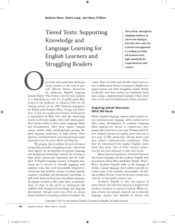 Tiered Texts: Supporting Knowledge and Language