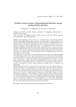 Predictors and prevalence of musculoskeletal disorders among