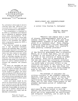 Unemployment and Underemployment in Morocco