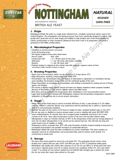 Danstar Nottingham Yeast Spec Sheet
