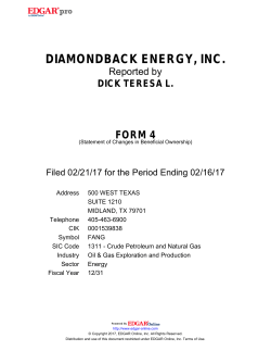 FORM 4 - Diamondback Energy, Inc