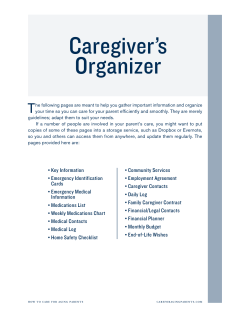Caregiver`s Organizer - How to Care for Aging Parents