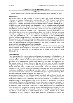Feed Efficiency in Beef Finishing Systems Introduction