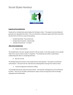 Social Styles Handout - Sigma Chi Fraternity