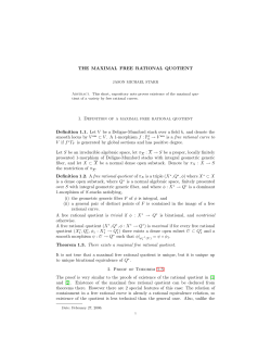 THE MAXIMAL FREE RATIONAL QUOTIENT 1. Definition of a