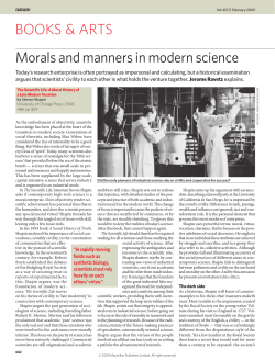 Morals and manners in modern science