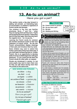 13. As-tu un animal?