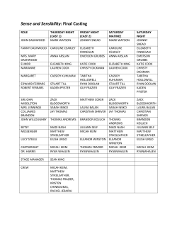 Sense and Sensibility: Final Casting
