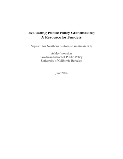 Evaluating Public Policy Grantmaking: A Resource for Funders