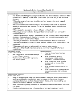 Backwards-design Lesson Plan English III