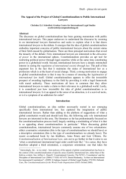 The Appeal of the Project of Global Constitutionalism to Public