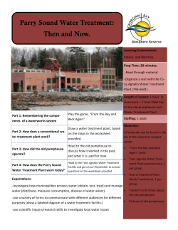 Parry Sound Water Treatment: Then and Now.