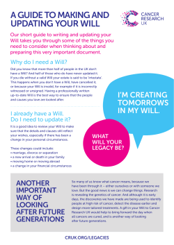 A GUIDE TO MAKING AND UPDATING YOUR WIll