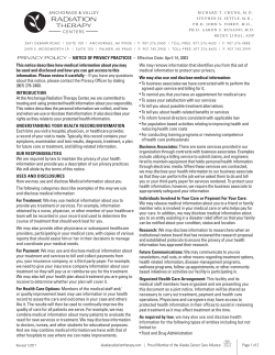 Privacy Policy - Radiation Therapy Centers