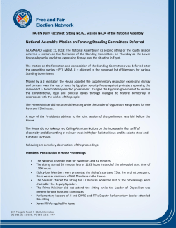 National Assembly: Motion on Forming Standing Committees