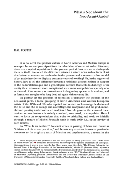 What`s Neo about the Neo-Avant-Garde?