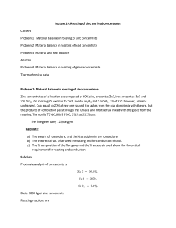 Roasting of zinc and lead concentrates