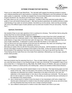 Post-Visit Material - Mill Creek MetroParks