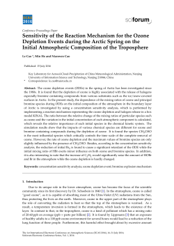 Sensitivity of the Reaction Mechanism for the Ozone