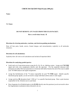 CHEM 344 Fall 2015 Final Exam (100 pts)