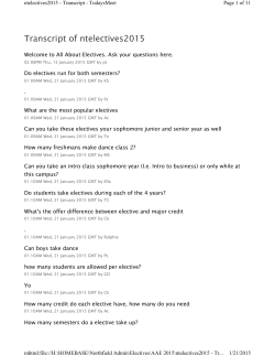 About Electives 2015 Interactive Q and A
