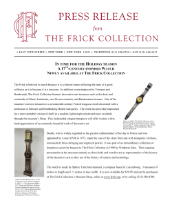 Press Release - The Frick Collection