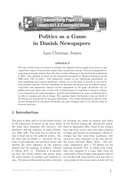 Politics as a Game in Danish Newspapers