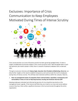 Exclusives: Importance of Crisis Communication to Keep Employees