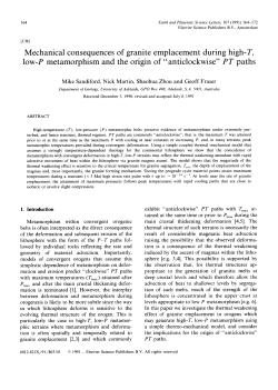 Mechanical consequences of granite emplacement during high