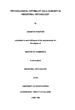psychological optimality as a concept in industrial psychology