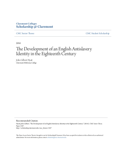 The Development of an English Antislavery Identity in the Eighteenth