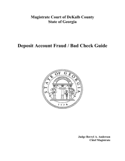 Deposit Account Fraud / Bad Check Guide