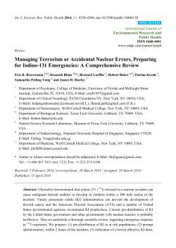Managing Terrorism or Accidental Nuclear Errors, Preparing for