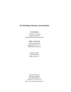 On Matching Schemas Automatically