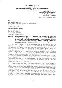 Environmental and CRZ Clearance for dredging