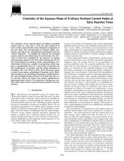 Chemistry of the Aqueous Phase of Ordinary Portland