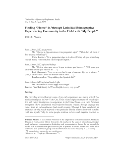 Finding &ldquo;Home&rdquo; in/through Latinidad Ethnography