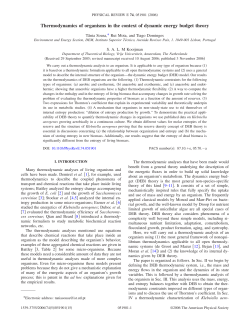 Thermodynamics of organisms in the context of dynamic energy