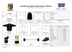 Henderson High School Girls` Uniform