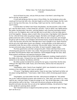 Phillip`s Story- The Truth about Sleeping Beauty S. Barrett You`ve all