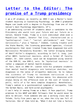 Letter to the Editor: The promise of a Trump presidency