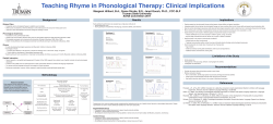 Teaching Rhyme in Phonological Therapy: Clinical