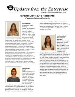 2014-2015 Departing Residents Newsletter
