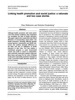 Linking health promotion and social justice: a