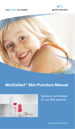 MiniCollect&reg; Skin Puncture Manual